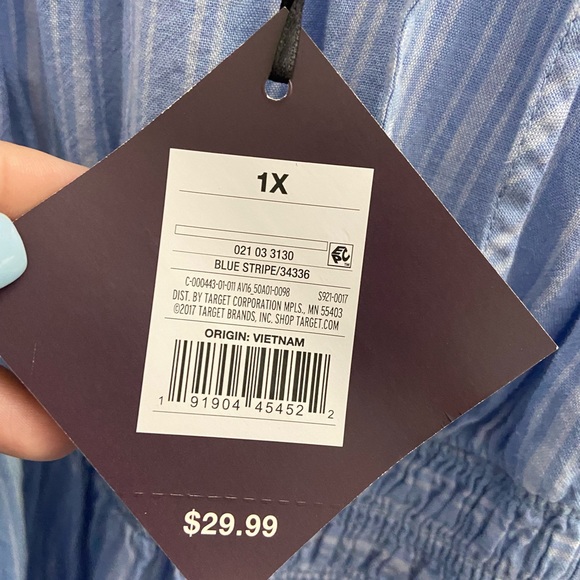 NWT AVA & VIV striped blue dress - Picture 5 of 5